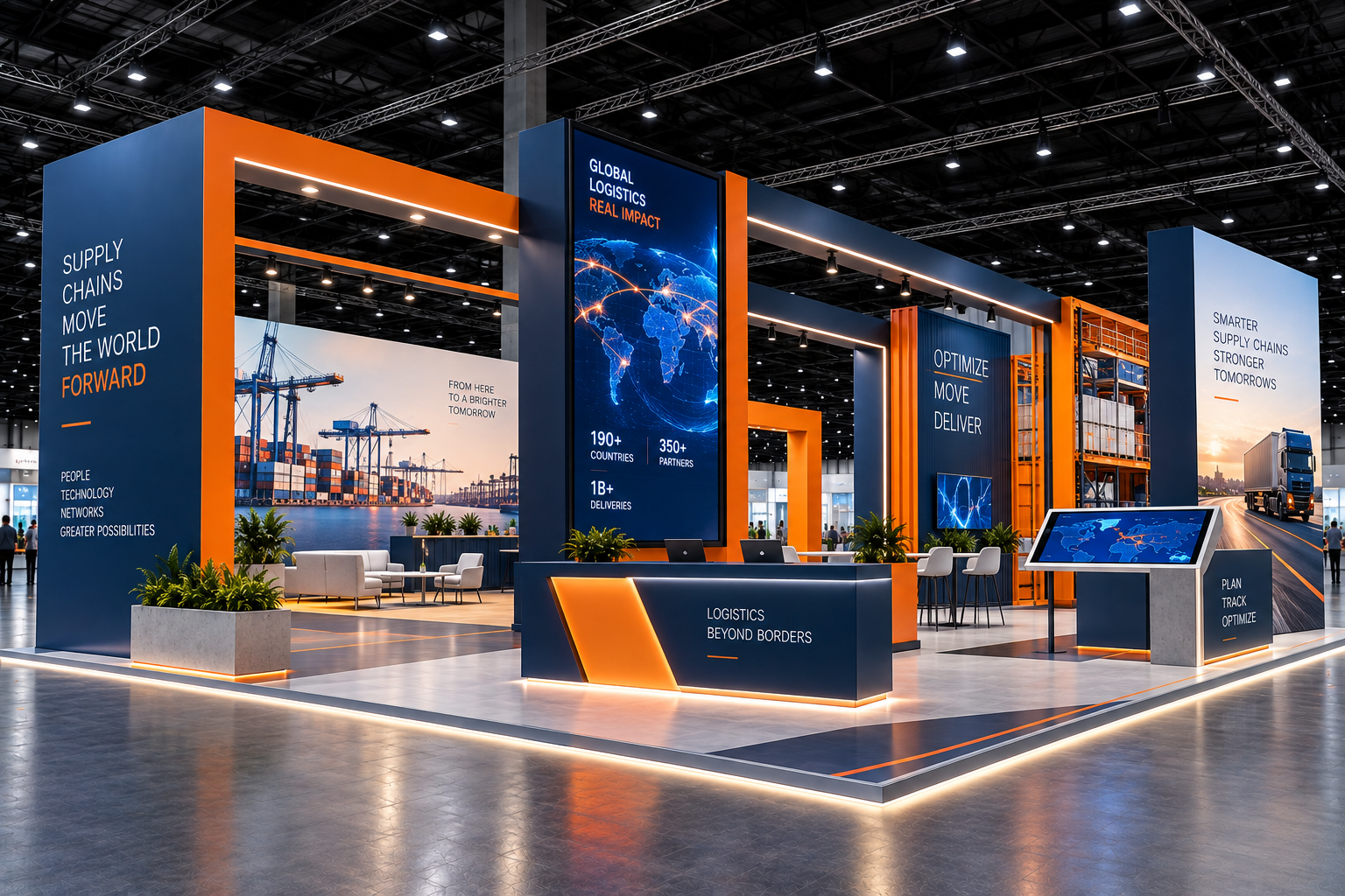 Concept design for a logistics industry exhibition stand